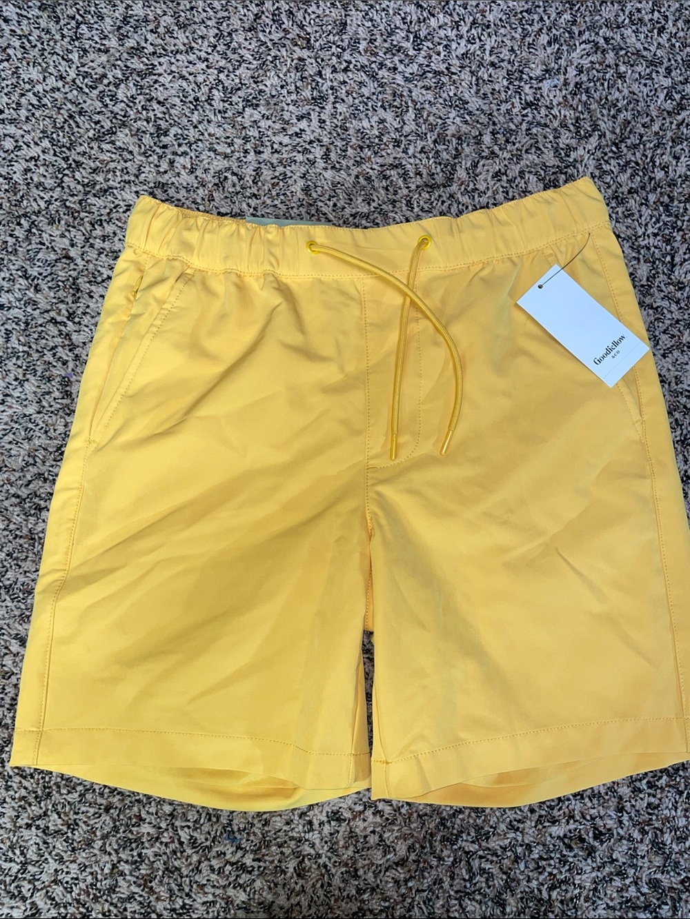 Men's Gameday Active Pull On Yellow 7” Shorts Goodfellow & Co. XS NWT